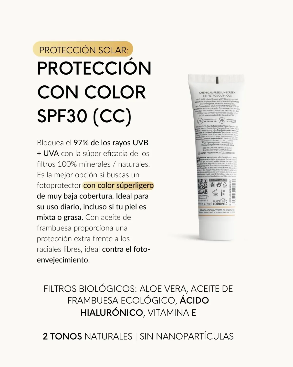 Dhyvana SPF30 CC Cream getönt für natürlichen Teint