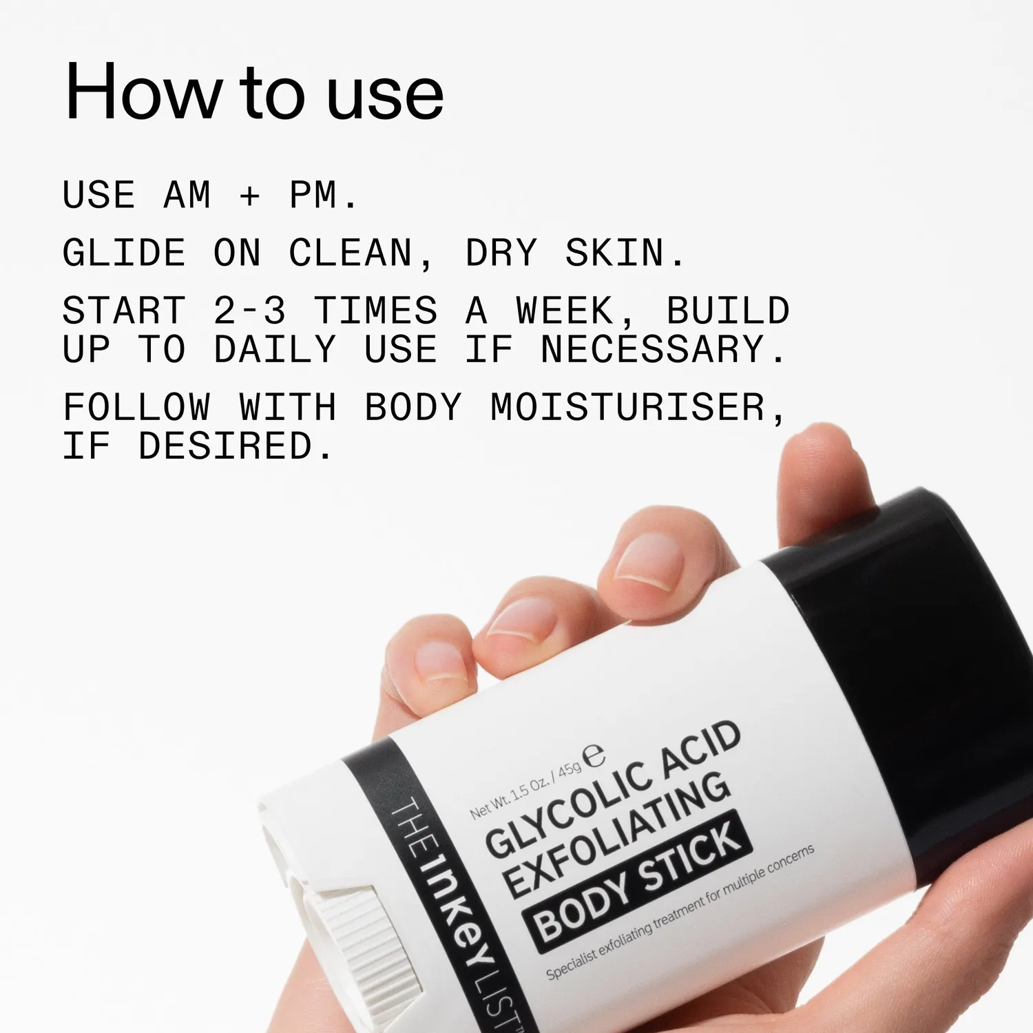 The INKEY List Glycolic Acid Body Stick mit 7% AHA