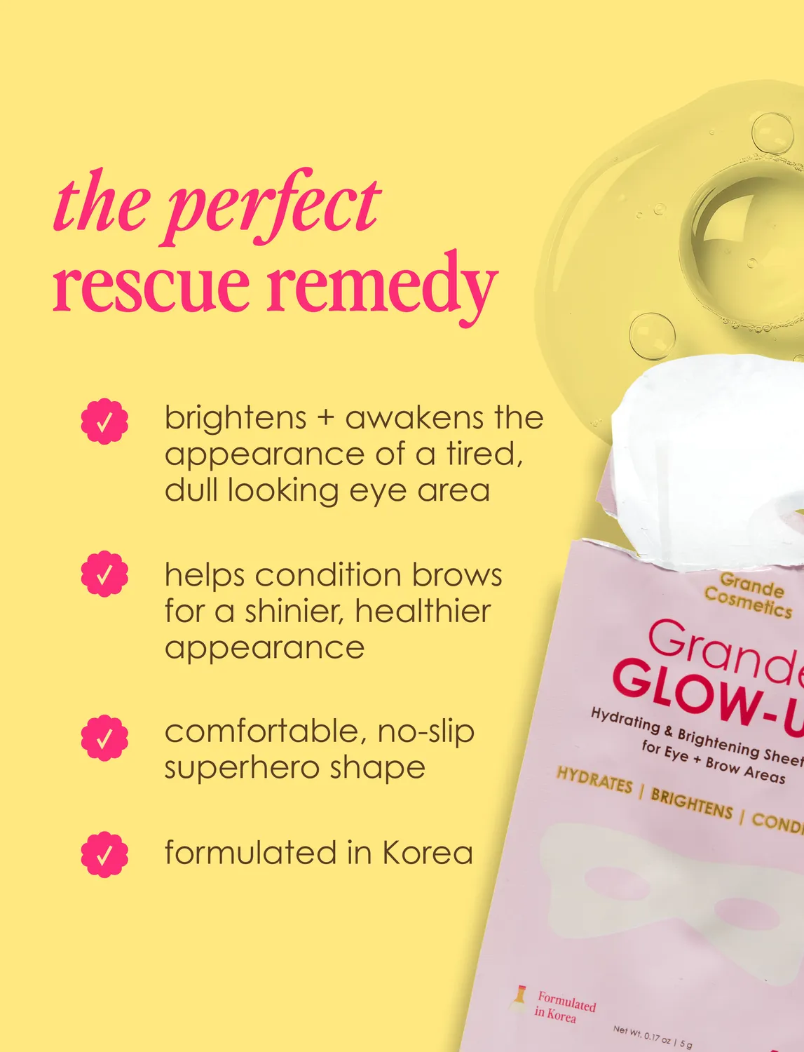 Grande Cosmetics GrandeGLOW-UP Augenmaske 1 Maske mit Niacinamid