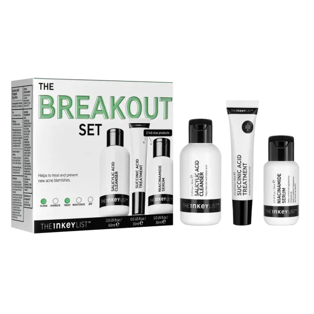 The INKEY List Breakout Pflegeset 3-teilig unreine Haut