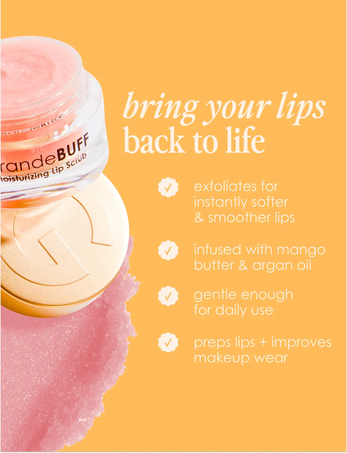 GRANDE Cosmetics GrandeBUFF Lippenpeeling 2-in-1 für trockene Lippen