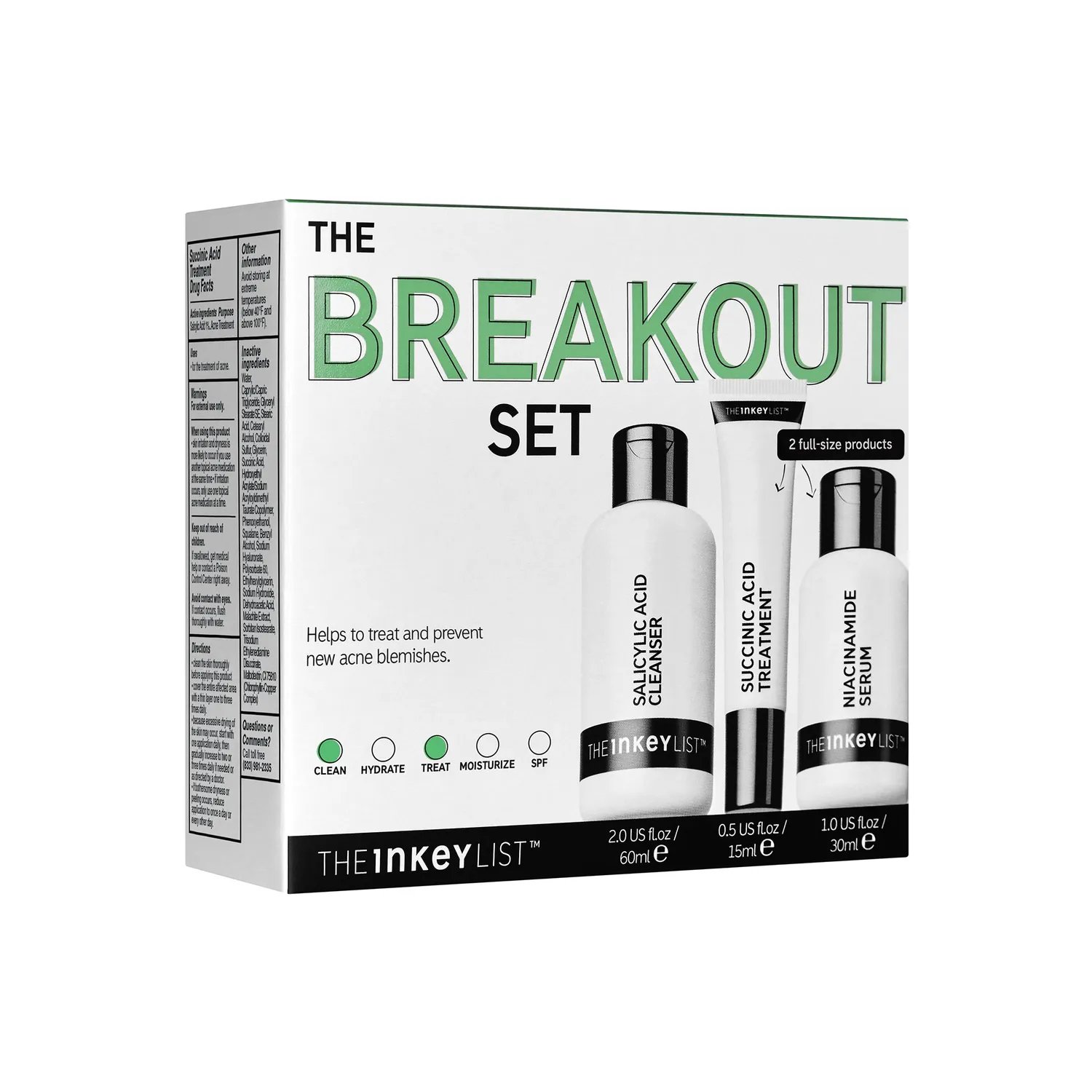 The INKEY List Breakout Pflegeset 3-teilig unreine Haut