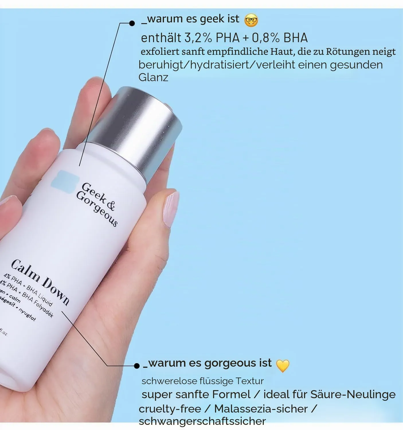 Geek & Gorgeous Calm Down 4% PHA BHA Peeling 30ml sensibel