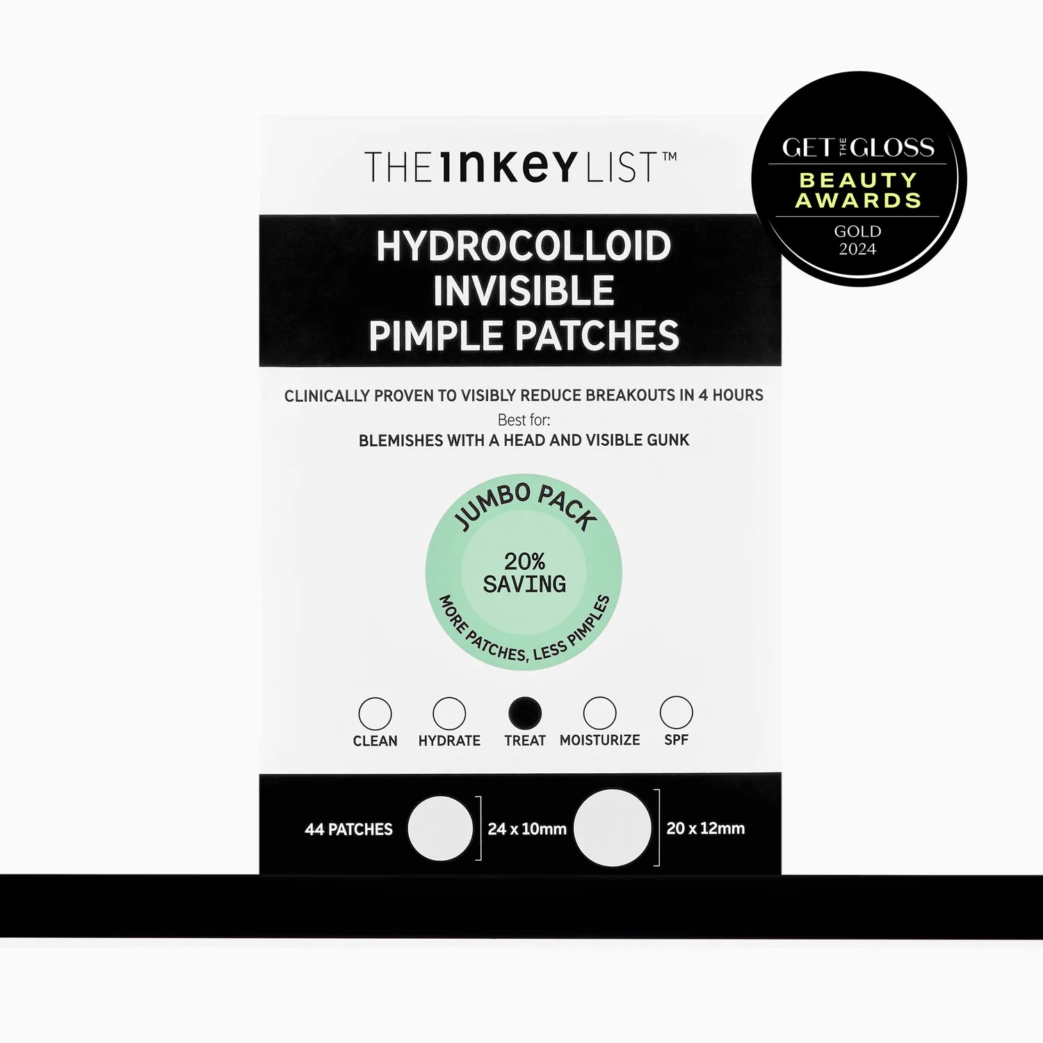 The INKEY List Hydrocolloid Pickel Patches 44 Stück unsichtbar