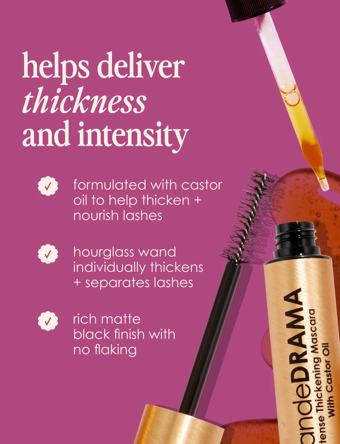 Grande Cosmetics GrandeDRAMA Mascara Rizinusöl Volumen