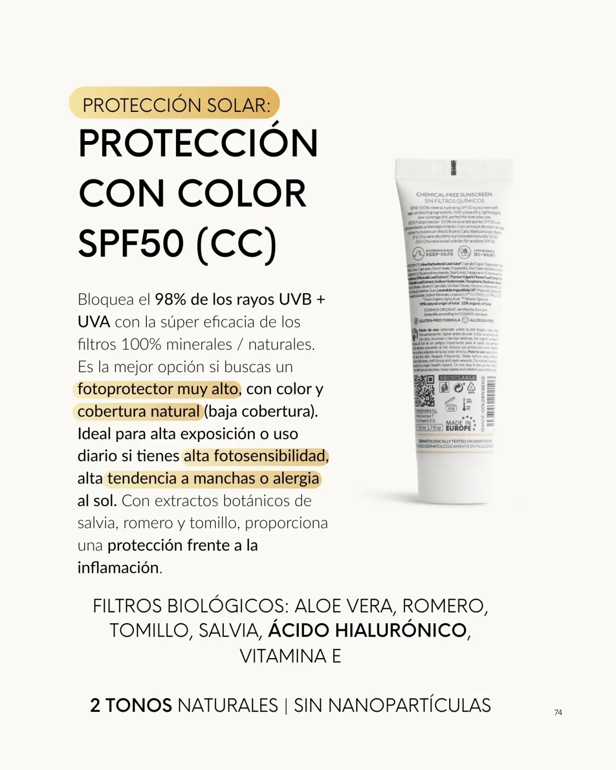 Dhyvana SPF50 CC-Cream getönte Sonnencreme mineralisch