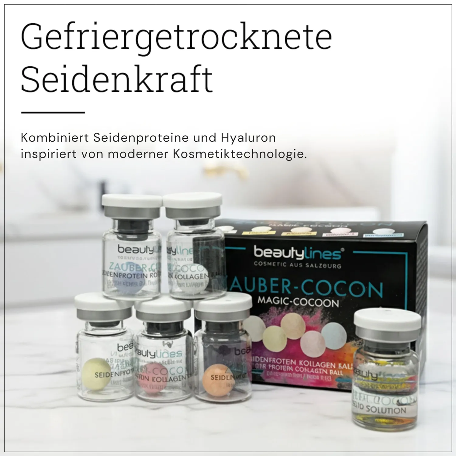 Beautylines Zauber Cocon Serum blau mit Hyaluron und Seide