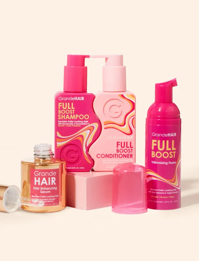 GRANDE Cosmetics GrandeHAIR Full Boost Haarpflege-Set 4x Travel Size für feines Haar