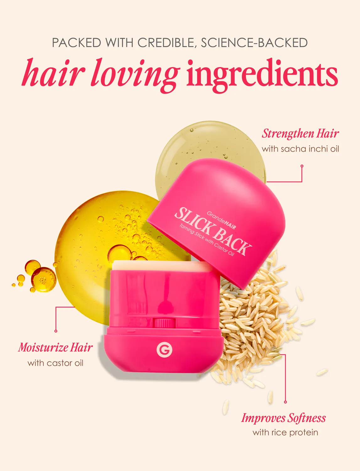 Grande Cosmetics GrandeHAIR Haarwachs Stick mit Rizinusöl