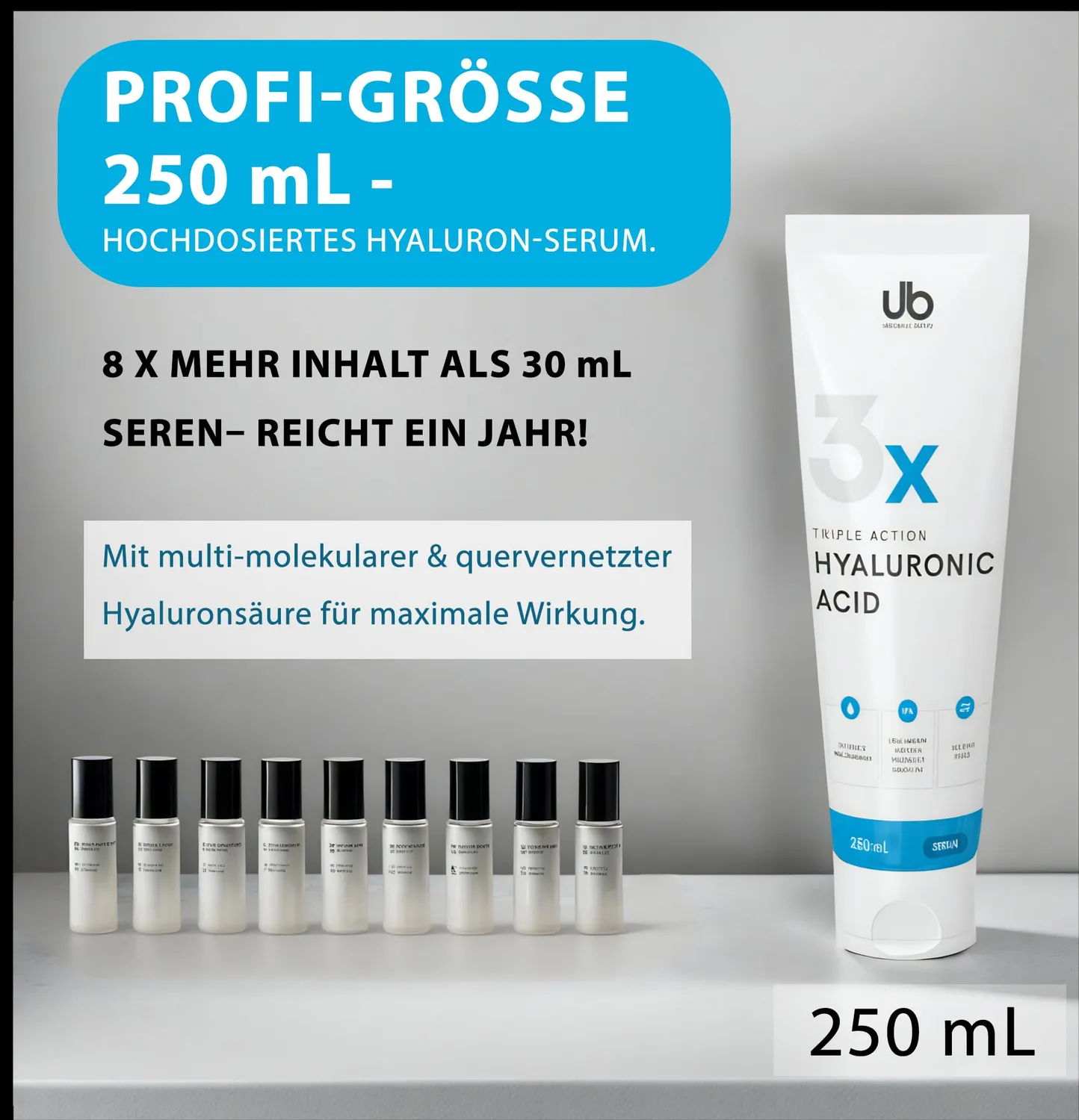 UB TRIPLE Hyaluron Serum XXL 250ml 3-fach für trockene Haut