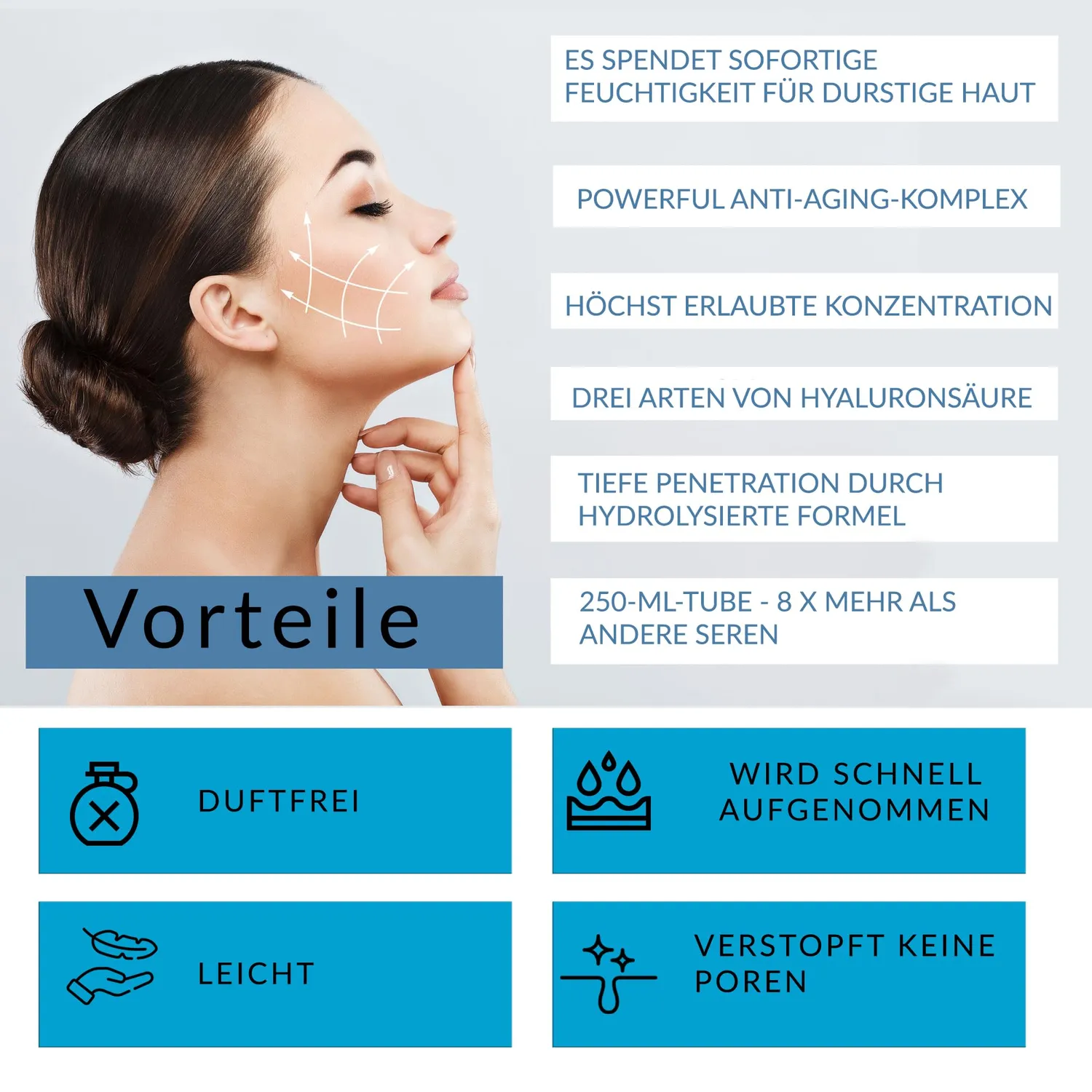 UB TRIPLE Hyaluron Serum XXL 250ml 3-fach für trockene Haut