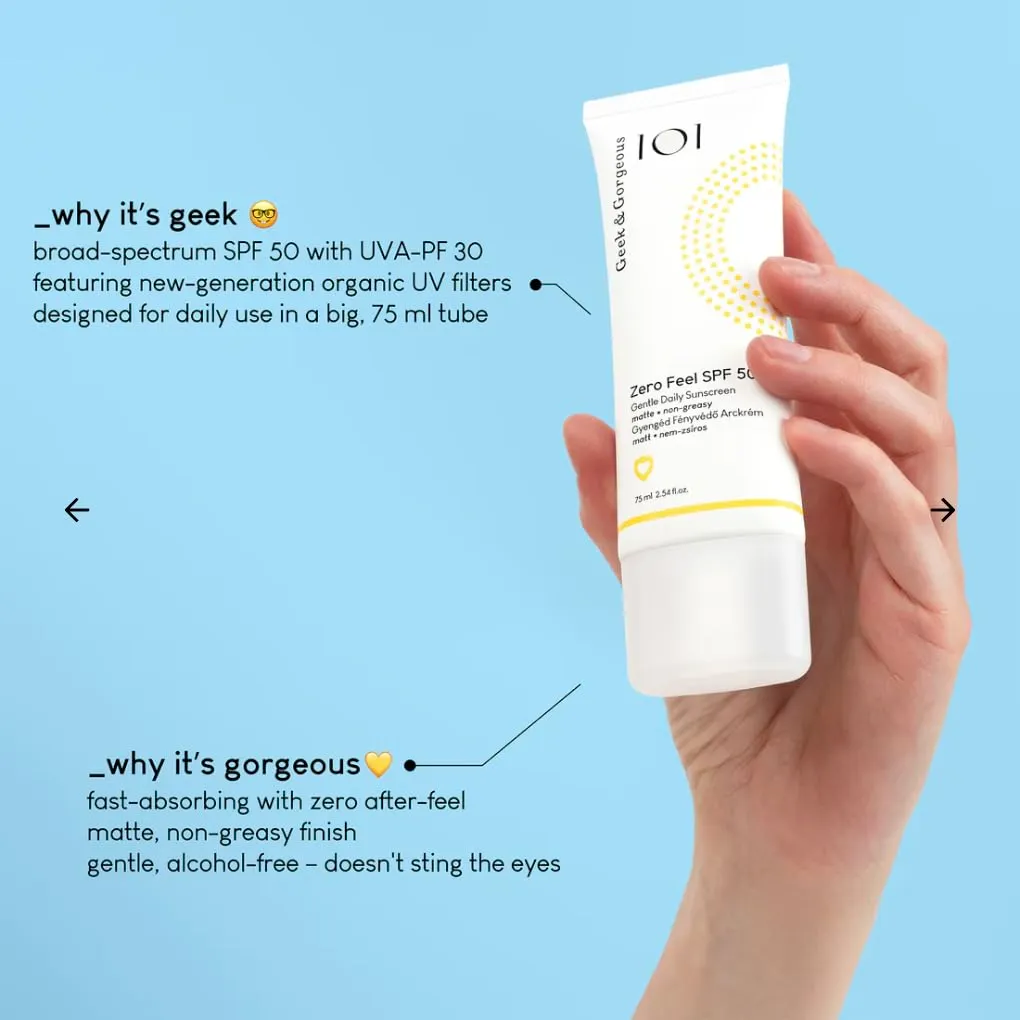 Geek+Gorgeous Zero Feel Sonnencreme SPF 50 75 ml matt