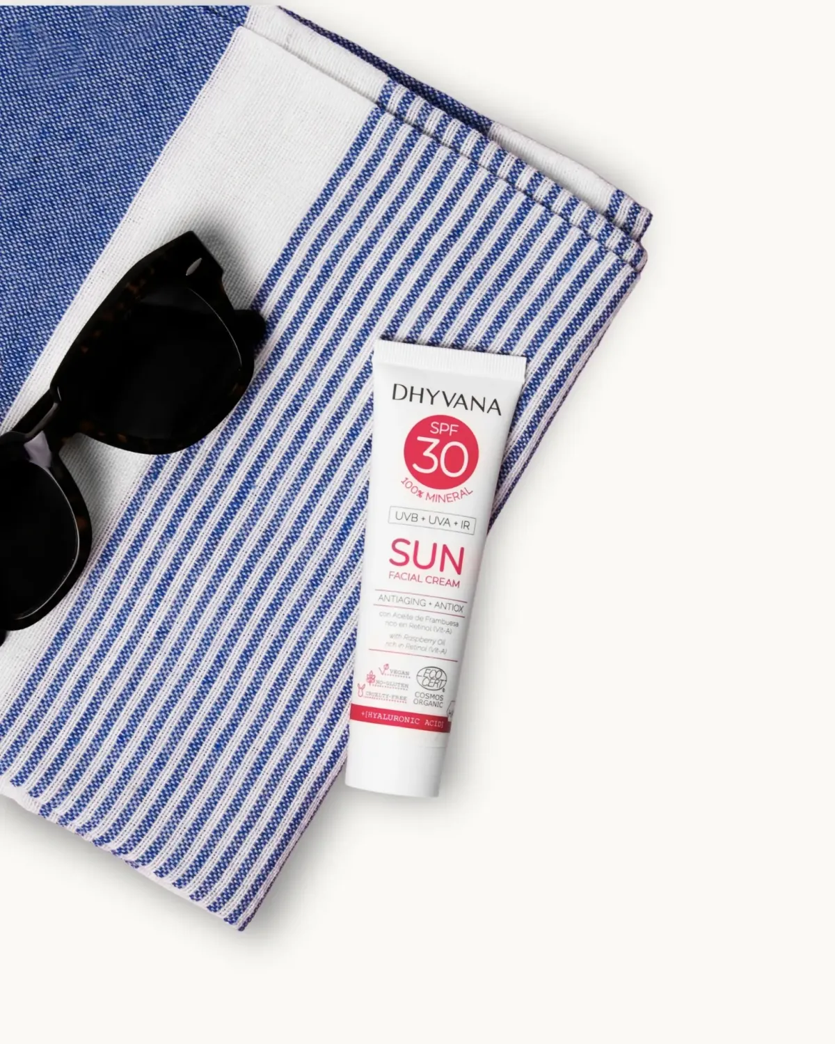 Dhyvana SPF30 Sun Sonnencreme ohne Farbe für empfindliche Haut
