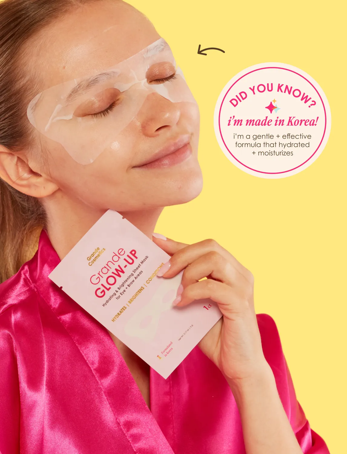 Grande Cosmetics GrandeGLOW-UP Augenmaske 1 Maske mit Niacinamid
