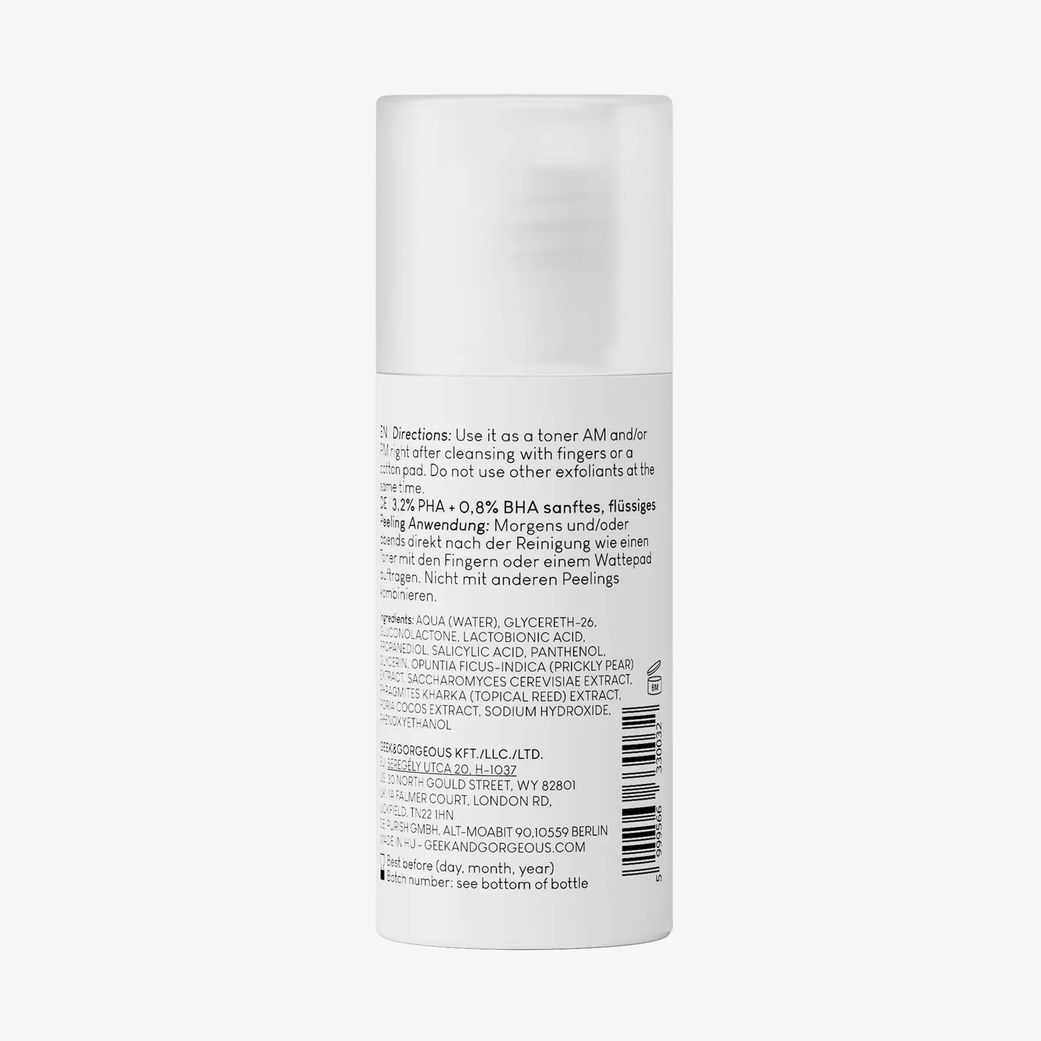 Geek & Gorgeous Calm Down 4% PHA BHA Peeling 30ml sensibel