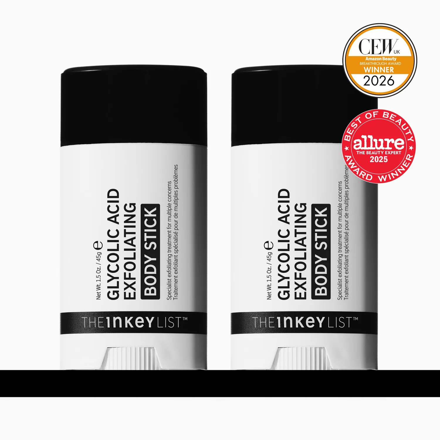 The INKEY List Glycolic Body Stick Duo 7% AHA Reibeisenhaut