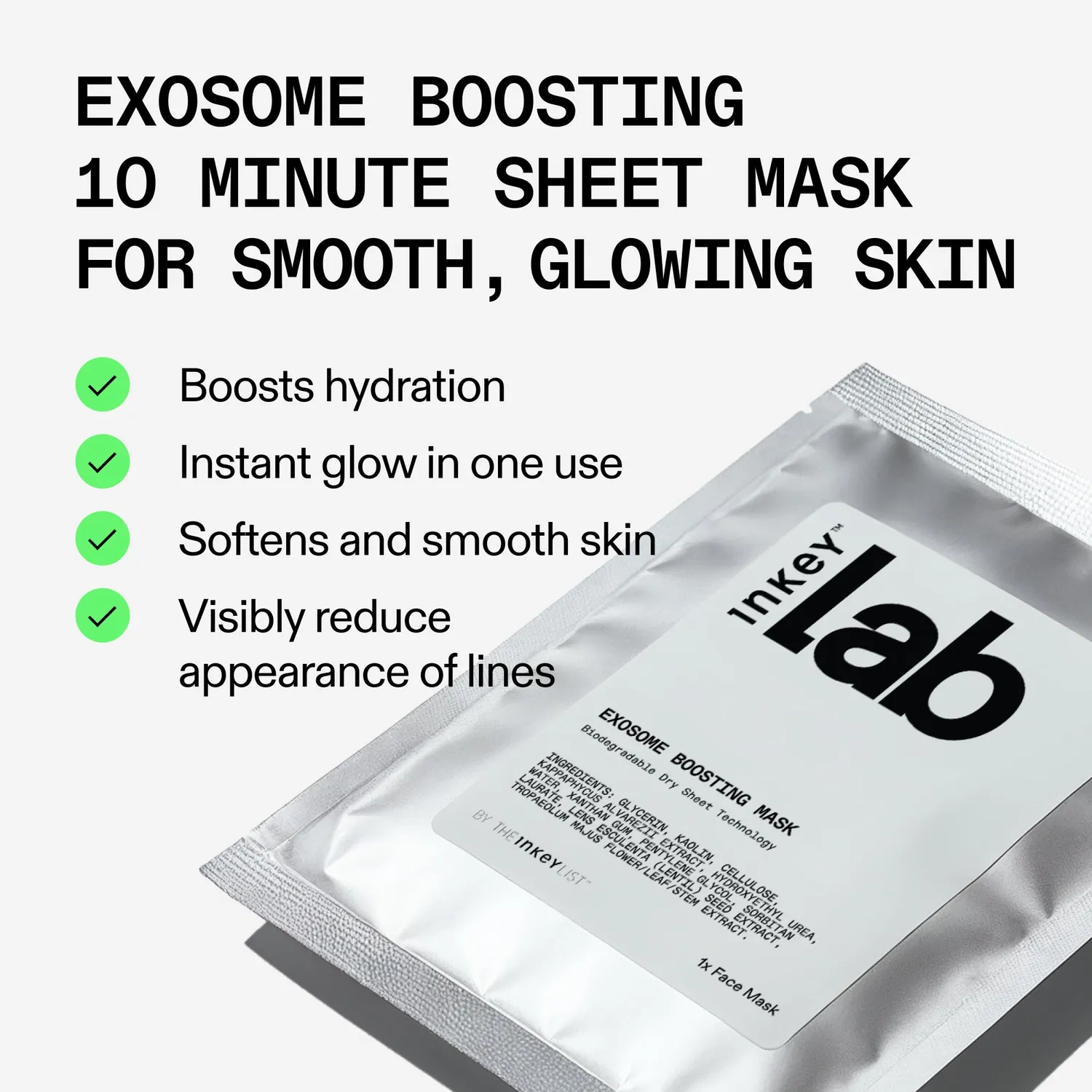 The INKEY List Exosome Tuchmasken 3 Stück feuchtigkeitsspendend