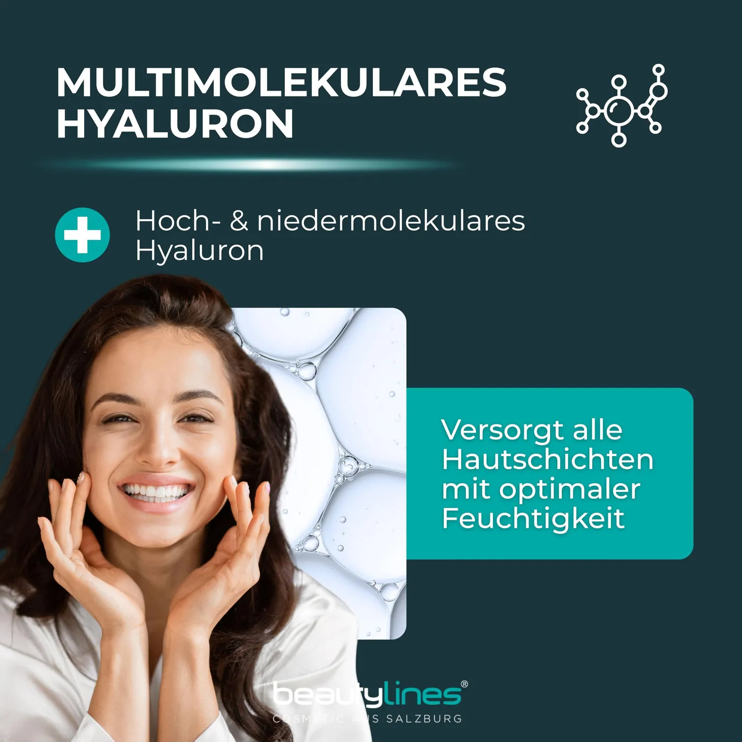 Beautylines Hyaluron Power Booster Serum 50 ml mit Argireline für trockene Haut